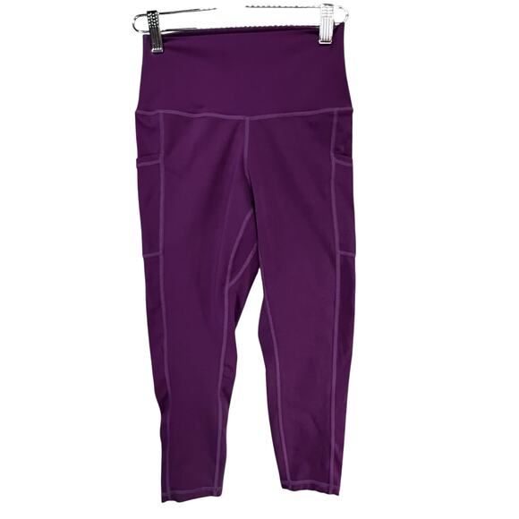 Colorfulkoala Capri Leggings Womens S Purple High Waisted Pocket Yoga Athleisure - Picture 2 of 13